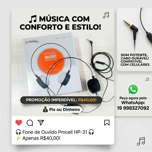 PMCELL fone de ouvido 
