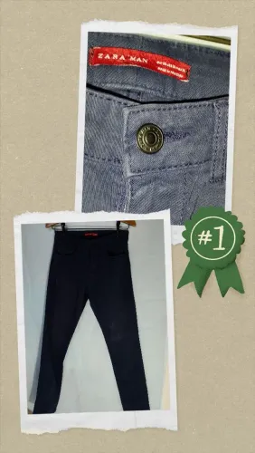 Calça jeans masculina Zara man tamanho 38 cor azul marinho 