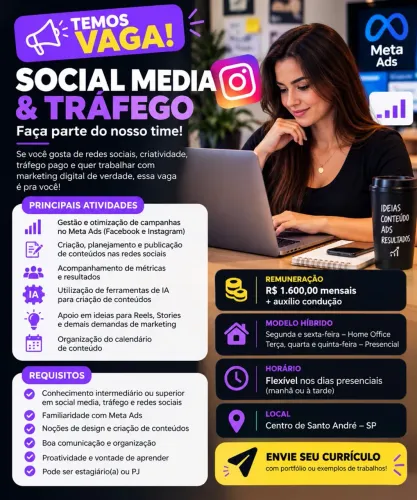 Social Media / Marketing - Híbrido (Home office/presencial)
