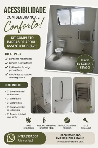 Kit Completo de Acessibilidade para Banheiro