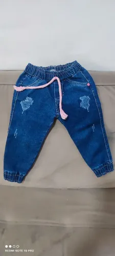 Calça jeans jogger infantil menina
