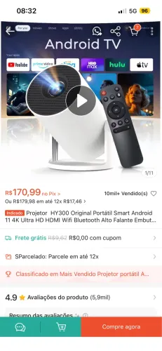 Projetor usado
