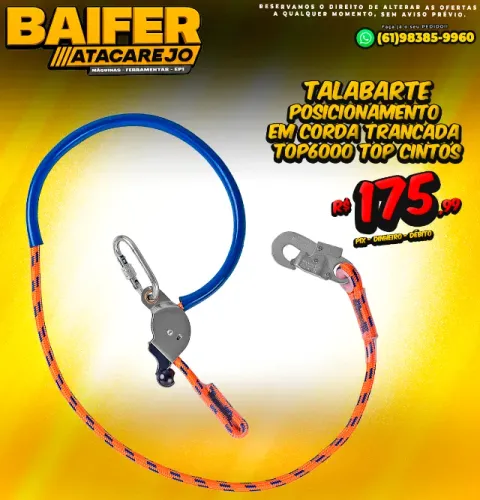 Talabarte Posicionamento em Corda Trancada TOP6000 Top Cintos
