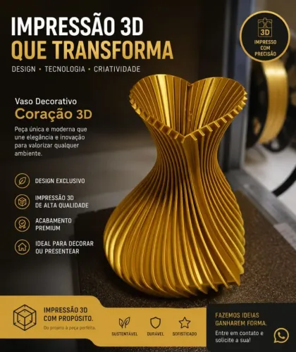Vaso Decorativo impresso em 3D