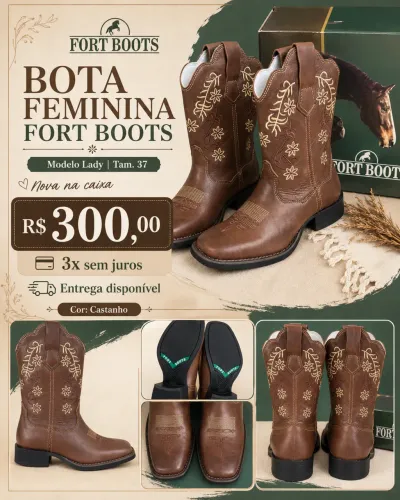 ? Bota Fort Boots feminina, NOVA na caixa, pronta para marcar presença!