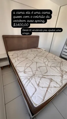 Cama Box Ortobom + cabeceira e dois criado mudo