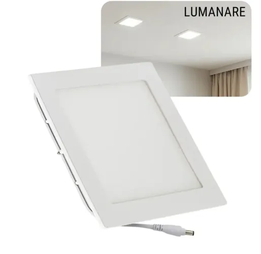 Plafom de embutir 18W 21cmx21cm Slim 6500k Branco Frio