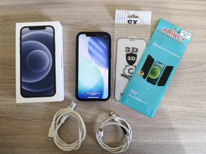 Iphone 12 128gb + Caixa + Cabos + Películas novas