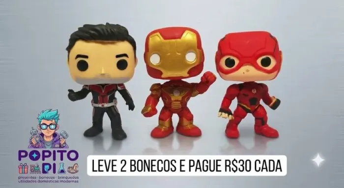 Bonecos Funko Pop - Flash - Homem de Ferro e Homem Formiga - 2 p0or 30 cada