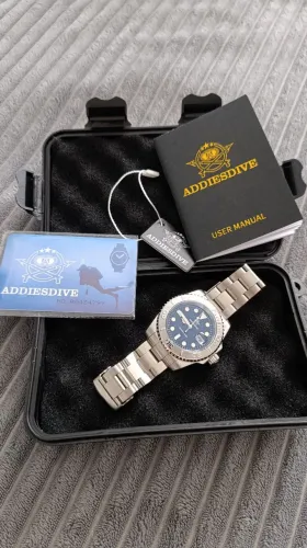 Relógio addiesdive prata mergulho 200m
