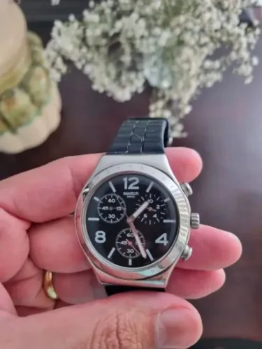 RELÓGIO SUÍÇO COMPRADO EM PORTUGAL SWATCH MASCULINO NOIR DE BIENNE