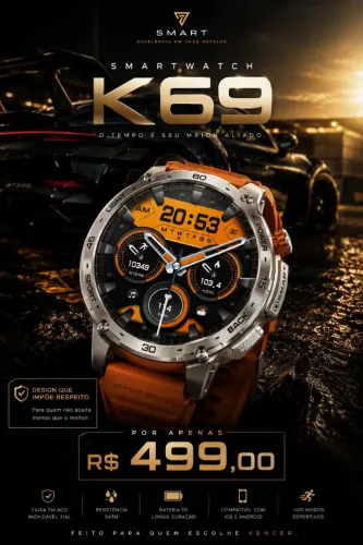 Smartwatch K69 Premium ? Tecnologia, Estilo e Performance no Seu Pulso