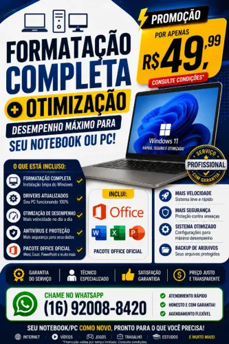 Formatação Completa por Apenas R$ 49.99 Promoção