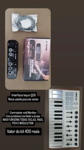 Interface teyun q26 e controlador midi Worlder
