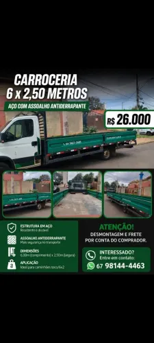 Vendo carroceria 6mx2,50m 
