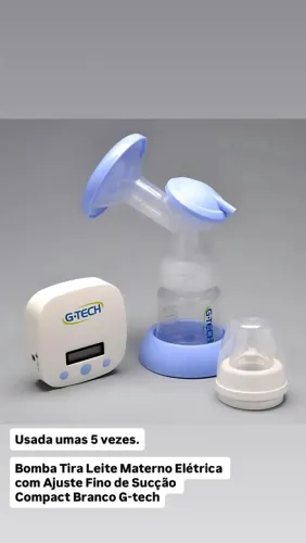 Bomba Tira Leite Materno Elétrica com Ajuste Fino de Sucção Compact Branco G-tech