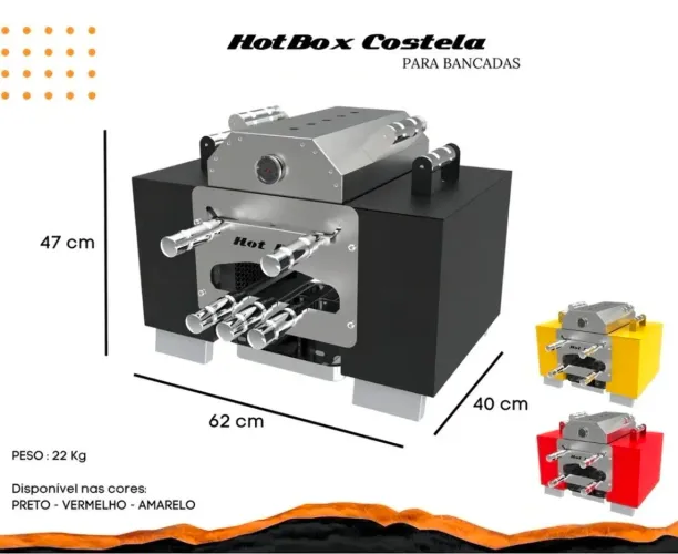 Churrasqueira Premium - Hotbox Costela - Seu churrasco sem fumaça, ideal para apartamento.