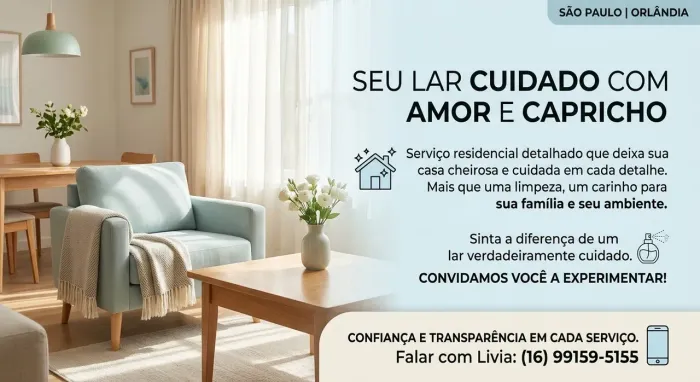 Serviços de limpeza e organização pra sua casa 
