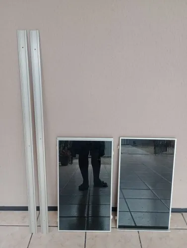 Portas armário Vidro/Alumínio + trilho