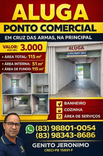 Aluga ou vende ponto comercial principal de cruz das armas