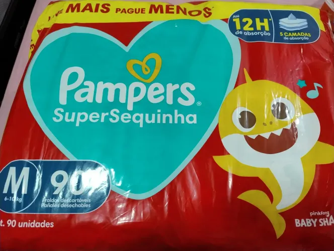 2 pacotes Fraldas Pampers super sequinha tamanho M