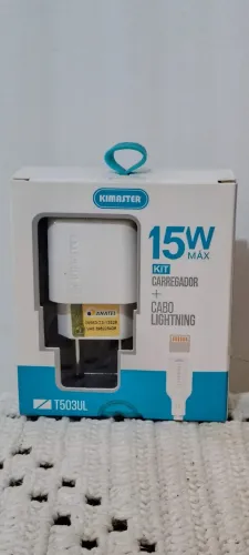 Kit Carregador Kimaster 15W com Cabo Lightning 1m T503UL