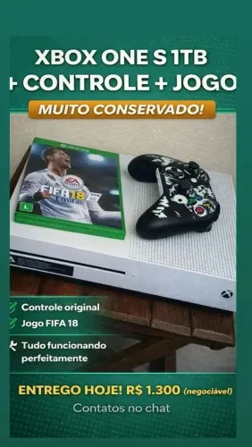 Vendo Xbox one S com 1 controle e um FIFA 18