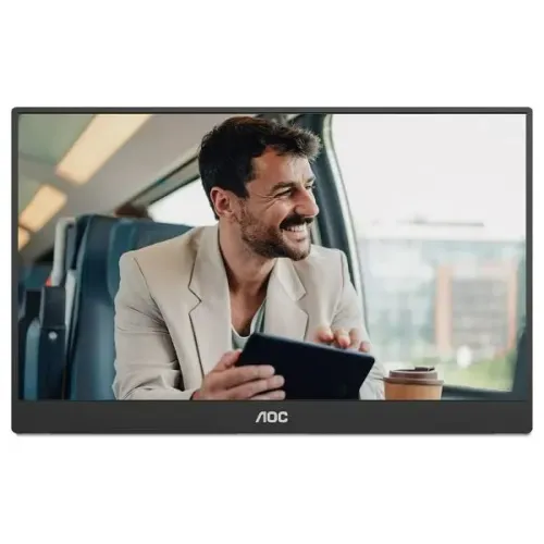 MONITOR PORTÁTIL AOC 15,6" 16T20E2/78 FHD IPS USB-C COM CAPA MAGNÉTICA E ALTO-FALANTES