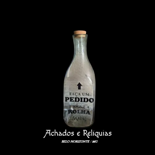 Grande Garrafão Decorativo em Vidro Espesso "Faça um PEDIDO e Jogue a ROLHA Aqui!"