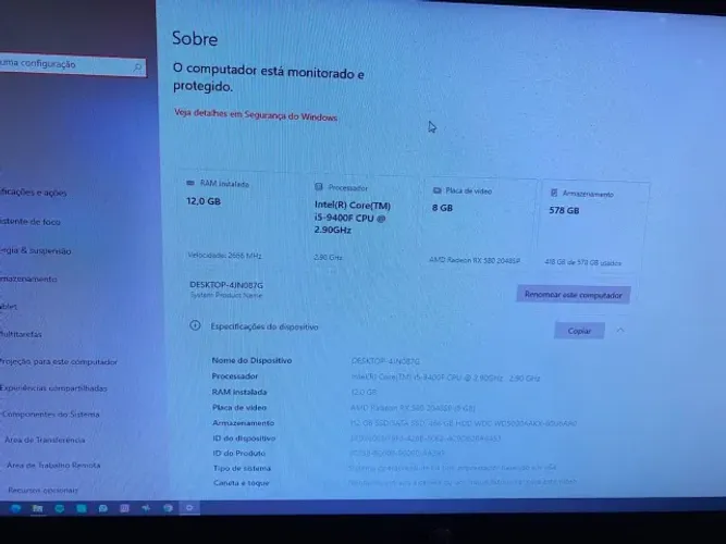 computador i5 9G 12GB DE RAM AMD RX 550 8GB AM ARM:578