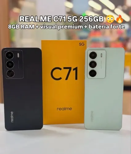 Realme C71 5G NFC 256+08 Lacrado Verde Preto Novo Garantia 