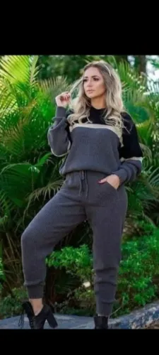 Conjunto em tricô para o frio