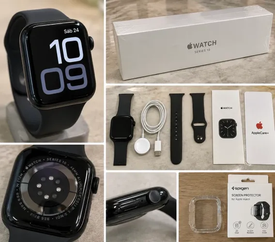 Apple Watch Series 10 Jet Black 46mm Sports Band Black M/L