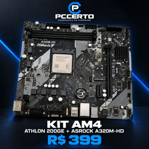Kit am4 atlhon 200ge e placa mãe