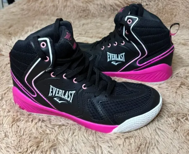 Tênis Feminino Strike II Everlast Cano Alto Preto/Rosa Tamanho 38 Original
