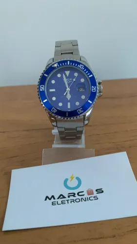 Relógio original da Marca Lige Prata Inoxidável