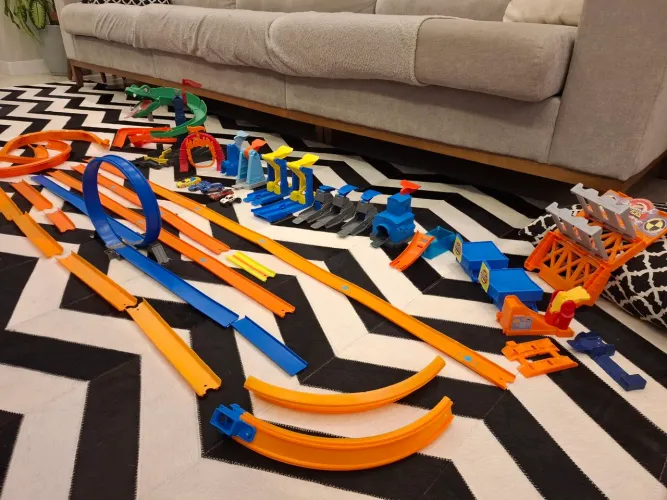 lote hot wheels pistas e lançadores