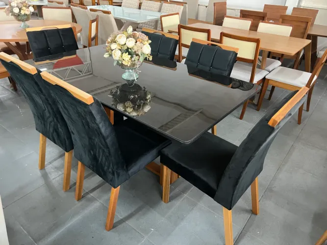 Mesa completa de madeira a pronta entrega