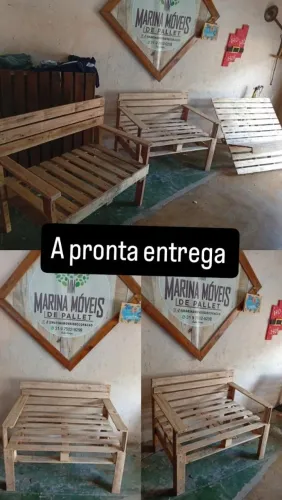 3 bancos de palete fazemos tbm sob medida 
