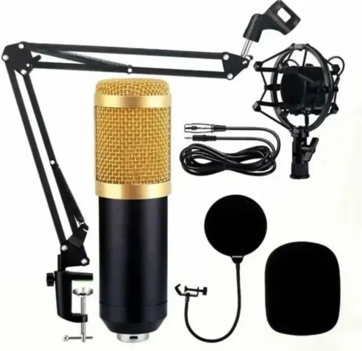 Microfone Condensador BM800 Leboss - Kit Completo para Estúdio