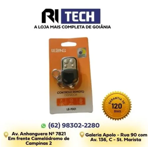 Controle Remoto Copiador 433Mhz Portão e Alarme LeLong LE-7001