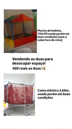 Vendo piscina de bolinha e cama elástica