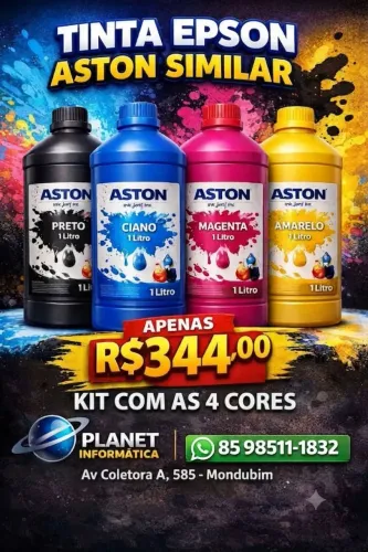 Kit tinta Epson aston similar 1 litro com as 4 cores