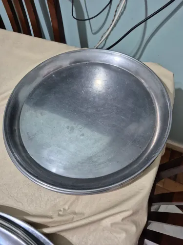 Bandeja Redonda em Aço Inox 40 cm