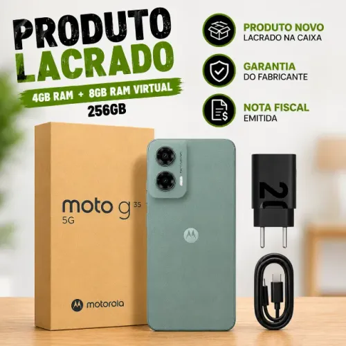 Celular Motorola Moto G35 5G 256GB Cinza Lacrado Nota Fiscal