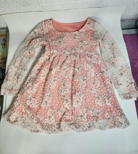 Vestido Baby Angero Manga Longa - Usado