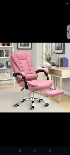 Cadeira presidente  cor preta rosa e cinza