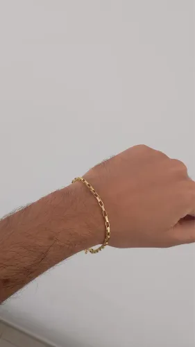 Pulseira cadeado banhada a ouro 18k
