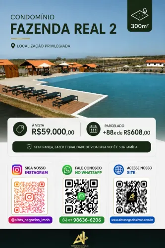 Terrenos de 300m² - Fazenda Real 2
