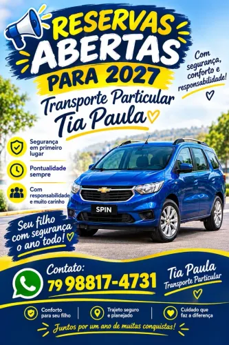 RESERVAS ABERTAS PARA 2027 TRANSPORTE ESCOLAR